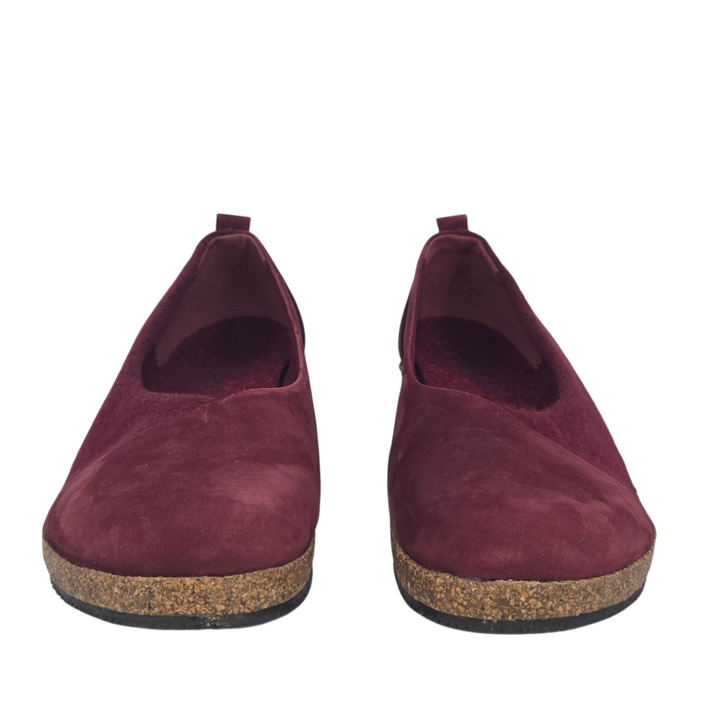 Stegmann Liesl Wedge Pump Womens 8.5 Burgundy Suede Cork Comfort Walking Shoes - Picture 2 of 10